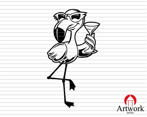 funny flamingo clipart|flamingo clip art black and white.